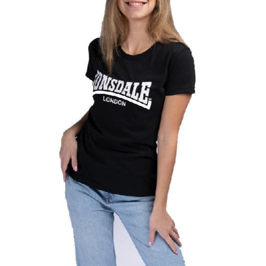 Lonsdale - Camiseta Entallada Negra & Blanca