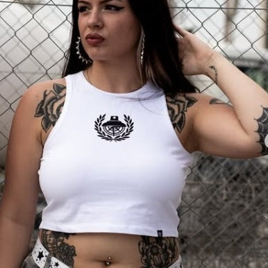 top crop sinners color blanco